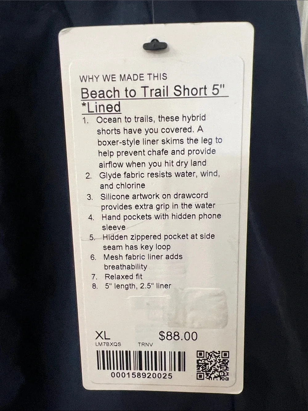 Lululemon Beach to Trail Short 5” Lined